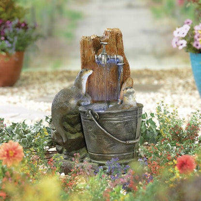 Easy Fountain Playful OttersWater Feature | 45103L - Water Features - 45103L - GardenHearth