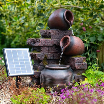 Easy Fountain Pot Wall Pours Solar Water Feature | S45312 - Water Features - S45312 - GardenHearth