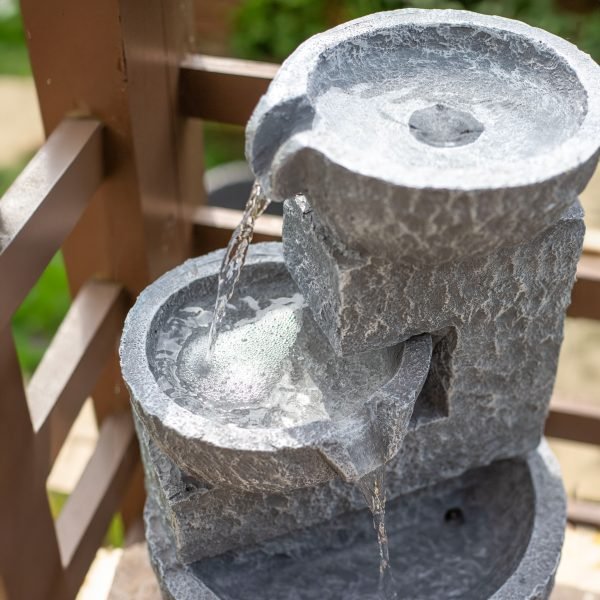 Easy Fountain Pouring Bowls Solar Water Feature | S45309 - Water Features - S45309 - GardenHearth