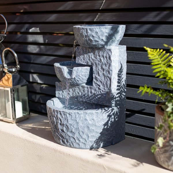 Easy Fountain Pouring Bowls Solar Water Feature | S45309 - Water Features - S45309 - GardenHearth