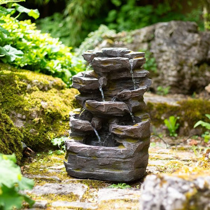 Easy Fountain Rock Falls Solar Water Feature | S45311 - Water Features - S45311 - GardenHearth