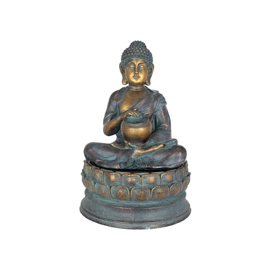 Easy Fountain Sitting Buddha Solar Water Feature | S45323L - Water Features - S45323L - GardenHearth