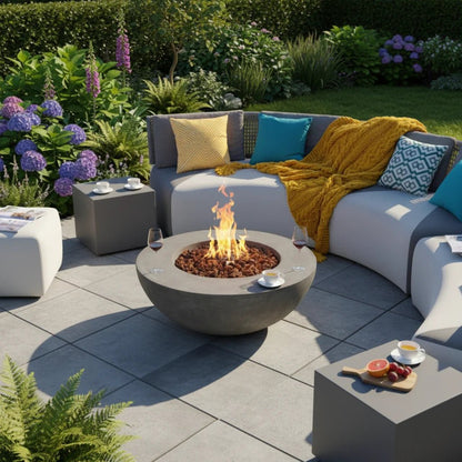 Elementi Lunar Bowl Fire Table – Light Grey | OFG101