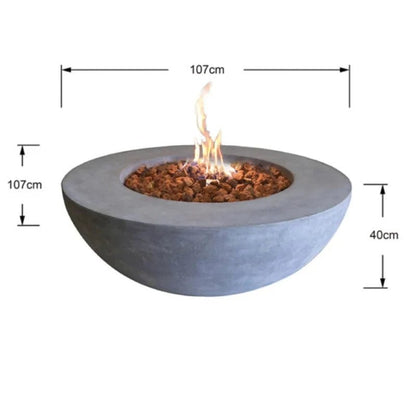 Elementi Lunar Bowl Fire Table – Light Grey | OFG101