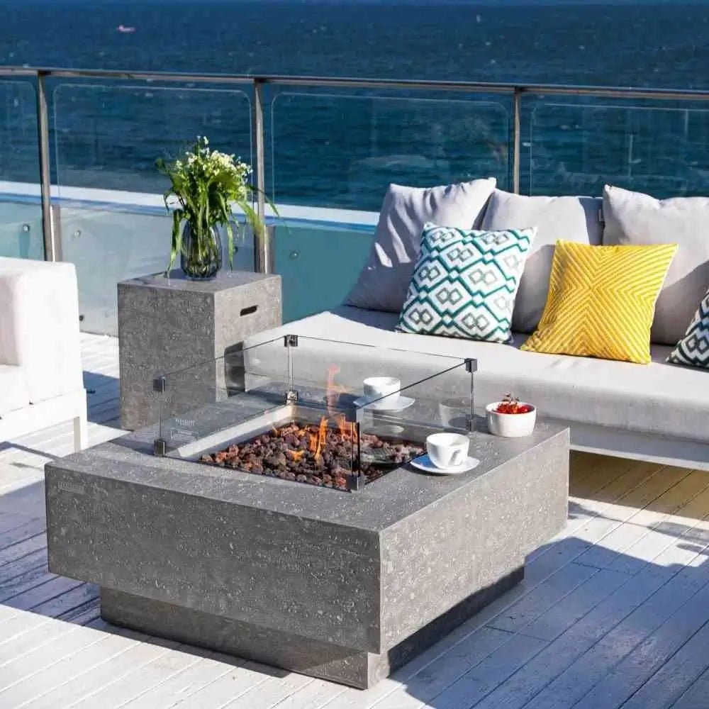 Elementi Manhattan Gas Fire Table – Light Grey | OFG103LG