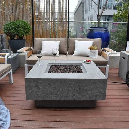 Elementi Manhattan Gas Fire Table – Light Grey | OFG103LG