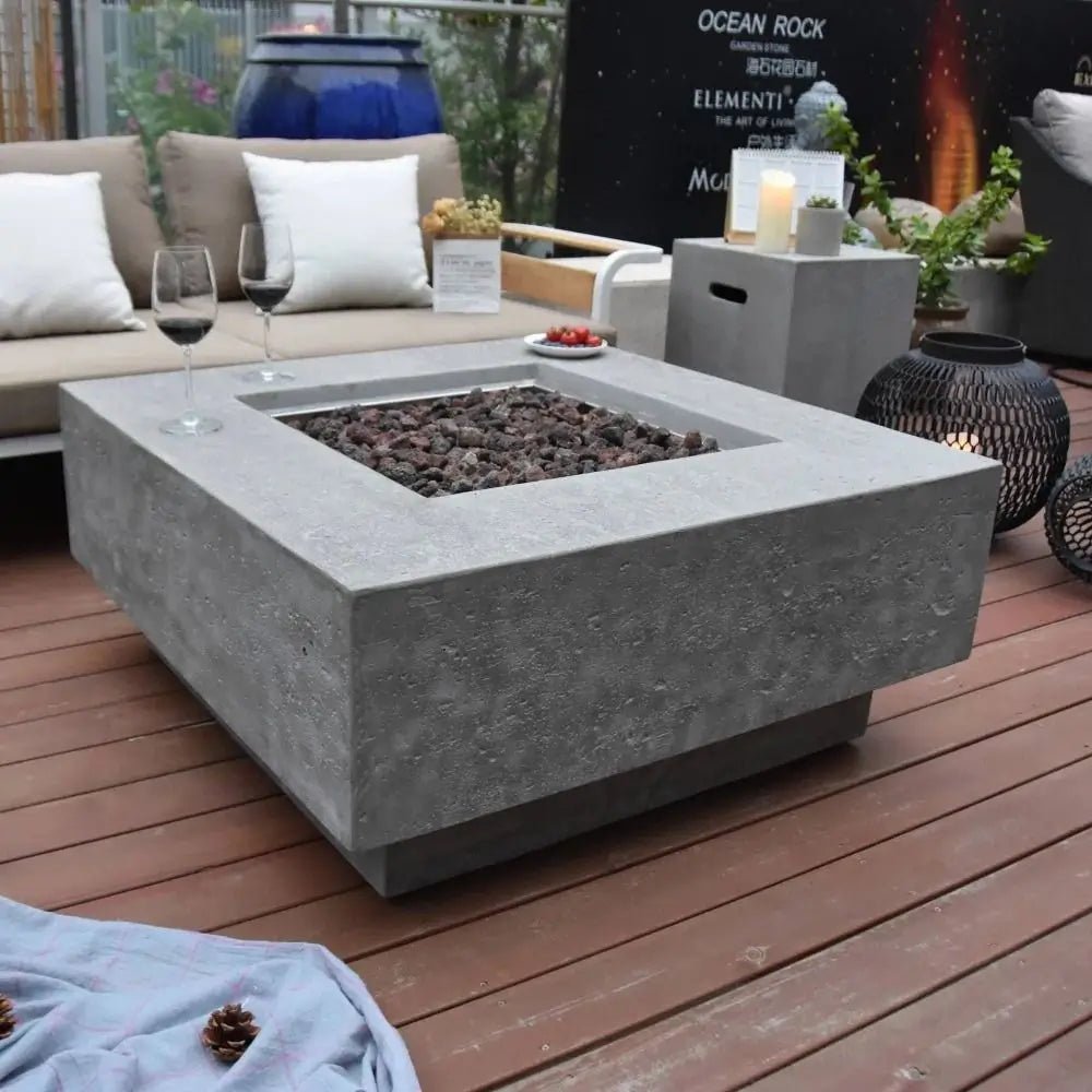 Elementi Manhattan Gas Fire Table – Light Grey | OFG103LG