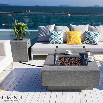 Elementi Manhattan Gas Fire Table – Light Grey | OFG103LG