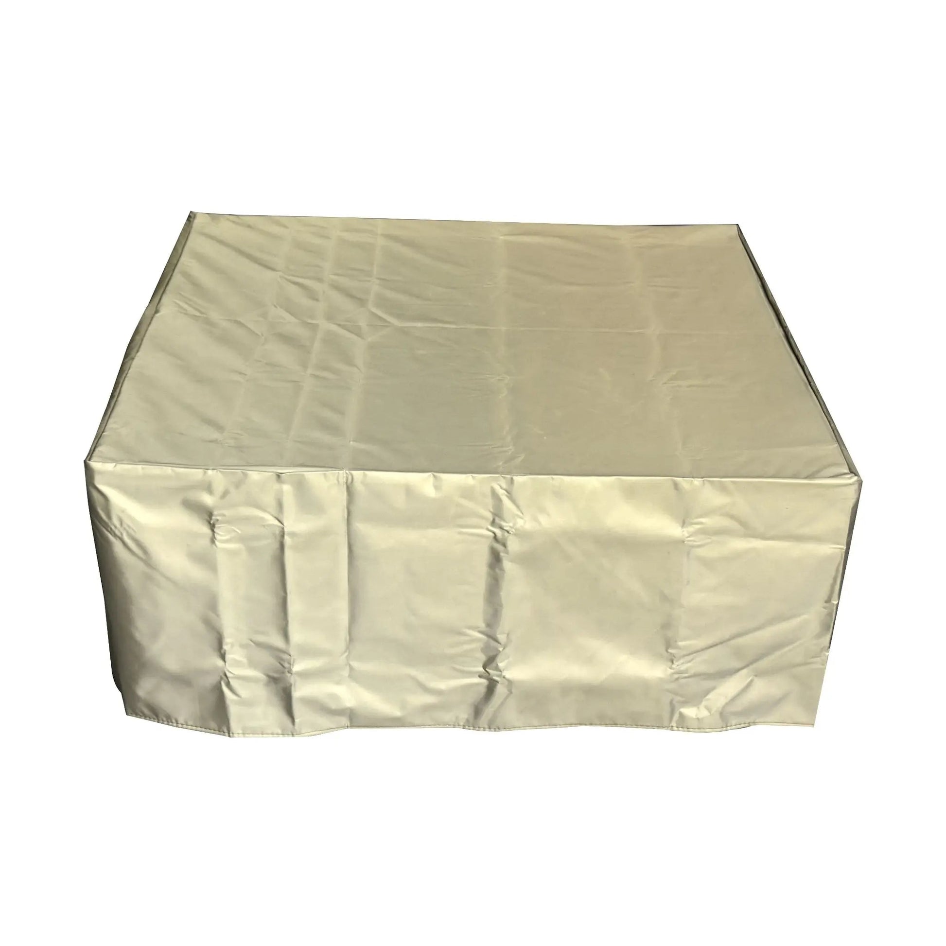 Beige waterproof outdoor furniture cover with smooth reflective fabric for elementi modeno aurora fire table 14.7 kw
