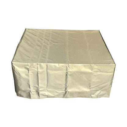 Beige waterproof outdoor furniture cover with smooth reflective fabric for elementi modeno aurora fire table 14.7 kw