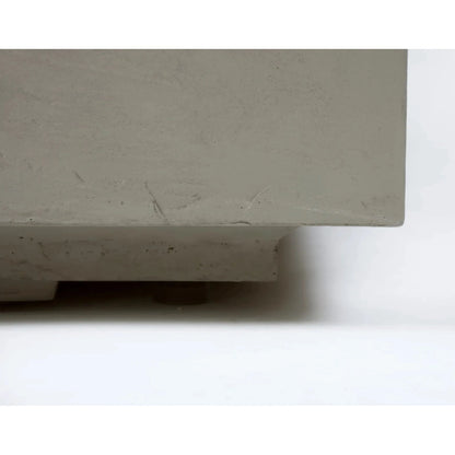 Elementi Plus Capertee fire table 16 kW in off-white minimalist concrete with smooth textured surface and subtle imperfections