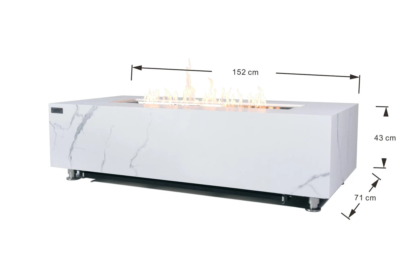 Elementi Plus Carrara Fire Table – 16 kW | OFP121BW