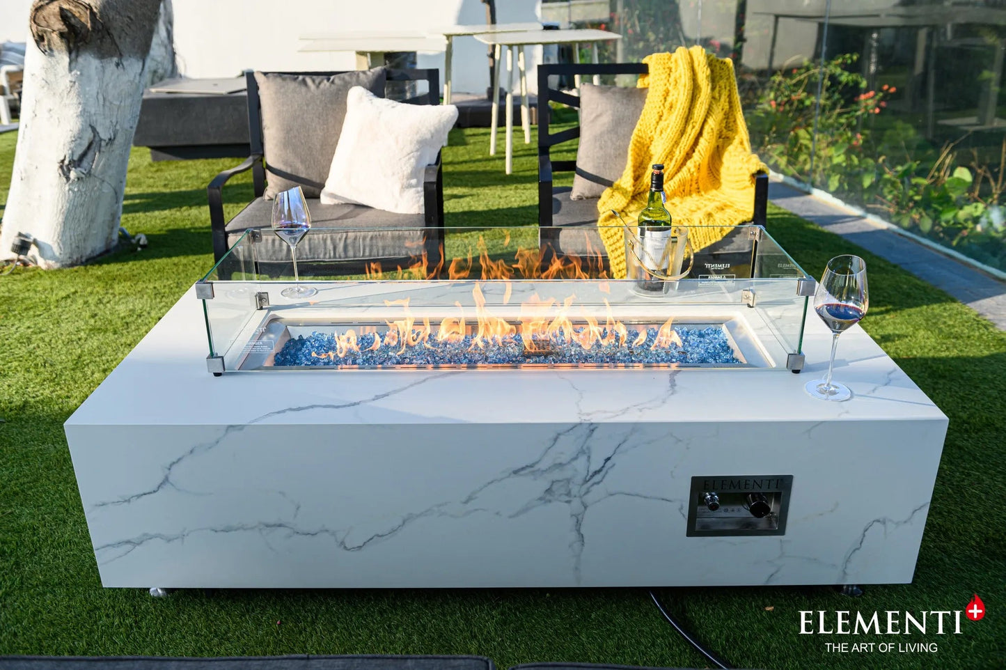 Elementi Plus Carrara Fire Table – 16 kW | OFP121BW