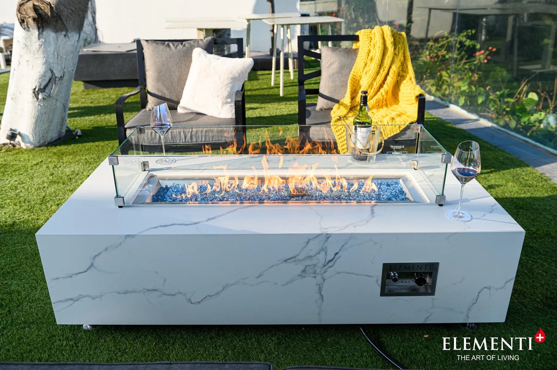 Elementi Plus Carrara Fire Table – 16 kW | OFP121BW