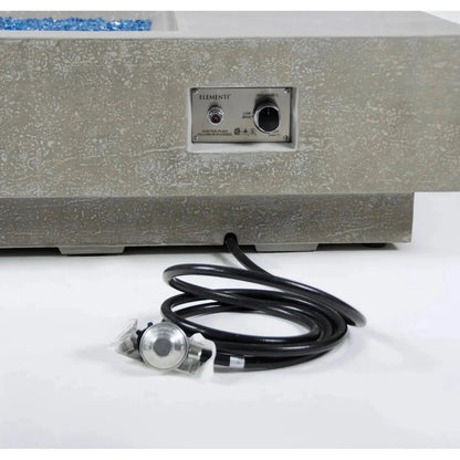 Elementi plus monte carlo fire table 16 kw gray concrete fire pit with black power cord and silver control panel