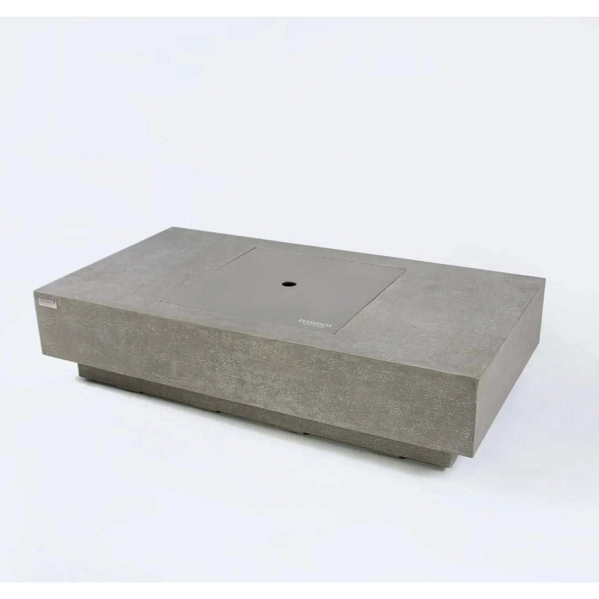 Elementi Plus Monte Carlo fire table gray concrete rectangular design with central circular burner opening and subtle branding