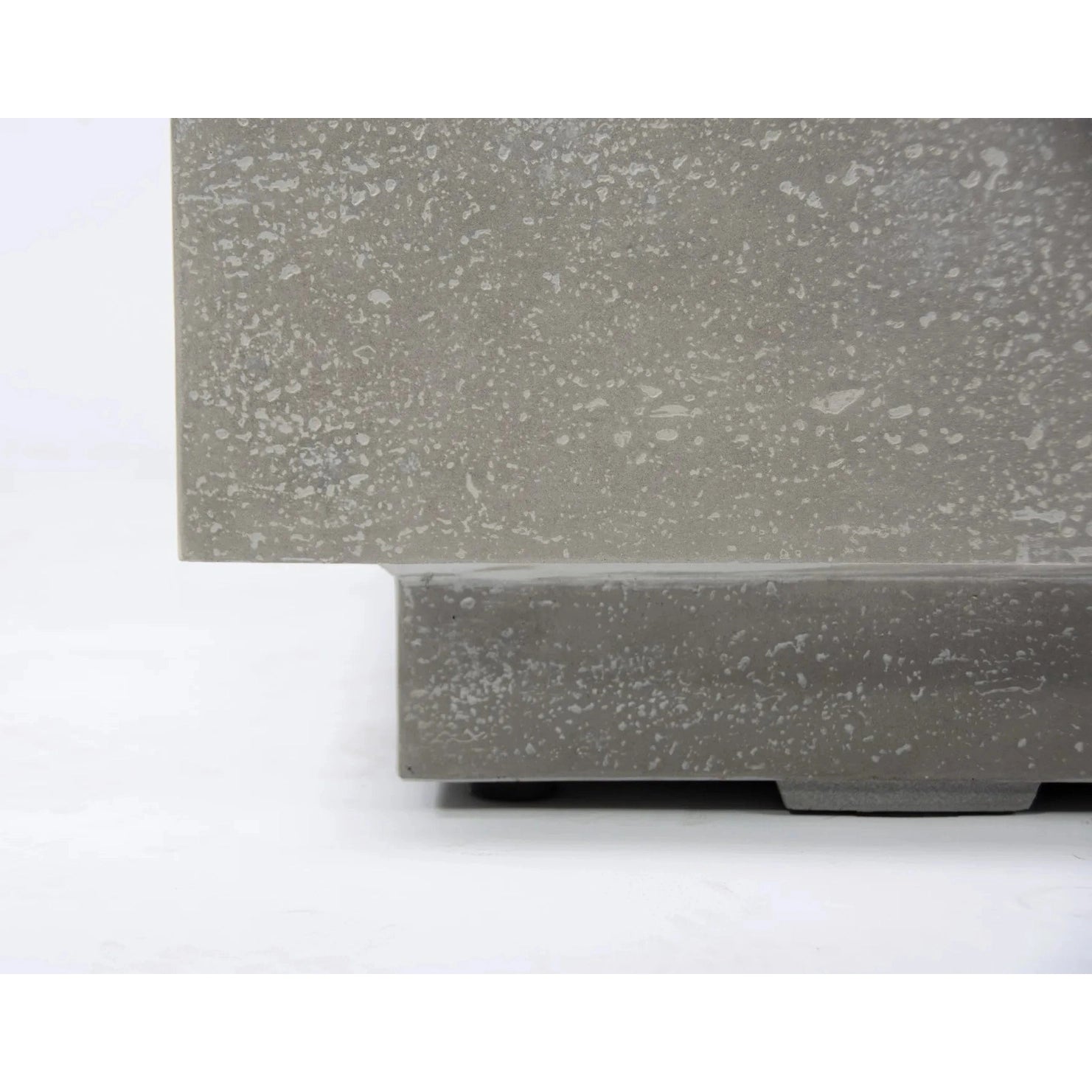 Gray speckled concrete slab with matte finish and raised edge for Elementi Plus Monte Carlo Fire Table 16 kW