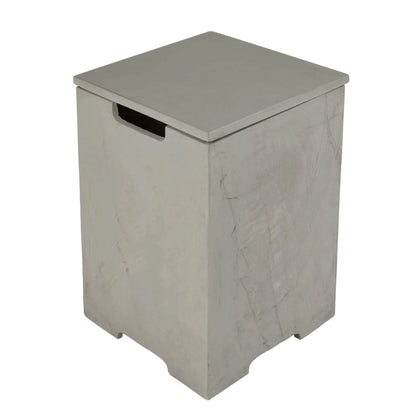 Elementi plus tank cover laundry hamper in space grey with gray concrete texture and black handle cutout