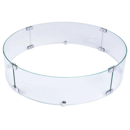 Elementi plus tempered glass fire pit wind screen with clear glass and chrome metal hinges and mounting hardware