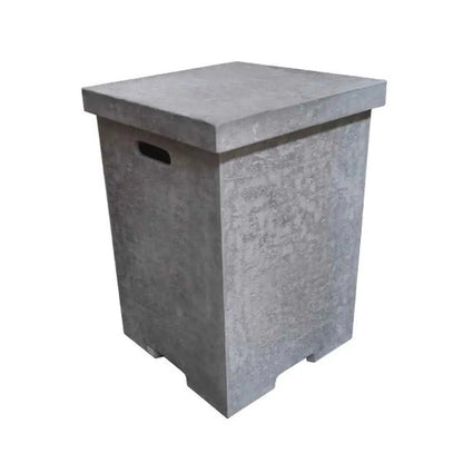 Elementi square tank cover light grey gray concrete laundry hamper with textured surface and rectangular side handle
