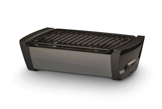 Enders aurora tabletop bbq electric grill with sleek modern design matte black and grey finish for indoor grilling