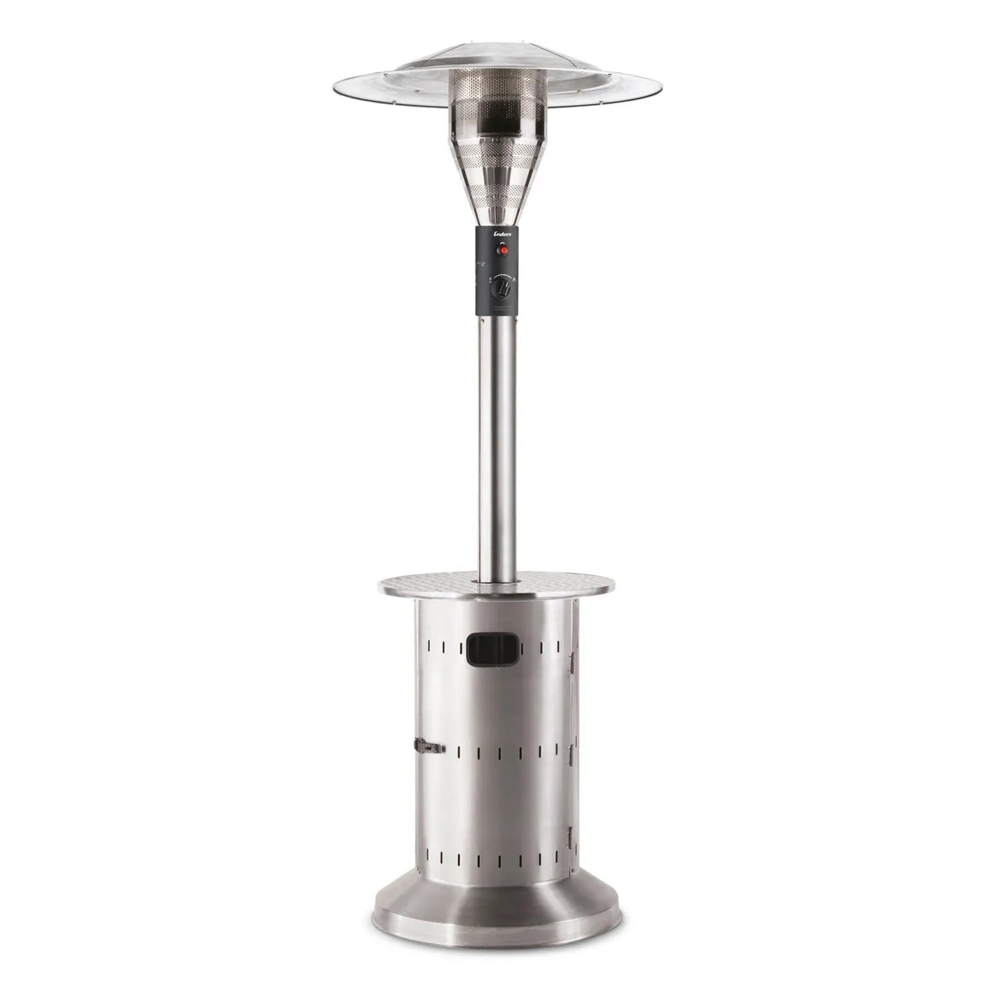 Enders commercial patio heater stainless steel with sleek modern design transparent glass dome and cylindrical base