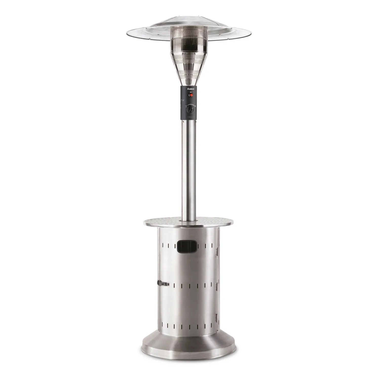 Enders commercial patio heater stainless steel with sleek modern design transparent glass dome and cylindrical base