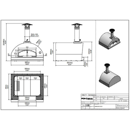 Fontana Mangiafuoco Stainless Steel Countertop Dual Fuel Pizza Oven | PF - MNGISC - Pizza Ovens - PF - MNGISC - GardenHearth