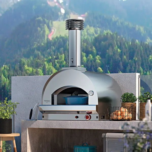 Fontana Margherita Stainless Steel Countertop Dual Fuel Pizza Oven | PF - MRGISC - Pizza Ovens - PF - MRGISC - GardenHearth