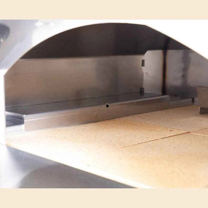 Fontana Marinara anthracite stainless steel countertop dual fuel pizza oven with curved arch and interior baking surface