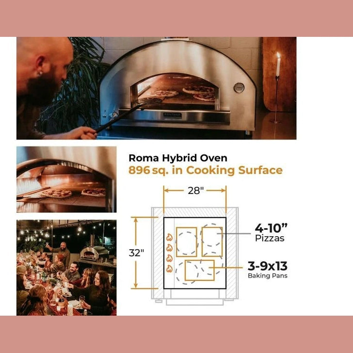 Fontana Marinara Rosso Countertop Dual Fuel Pizza Oven | PF - MAGRSC - Pizza Ovens - PF - MAGRSC - GardenHearth