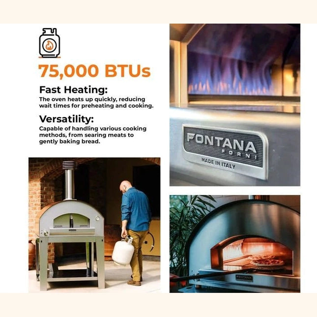 Fontana Marinara Rosso Countertop Dual Fuel Pizza Oven | PF - MAGRSC - Pizza Ovens - PF - MAGRSC - GardenHearth