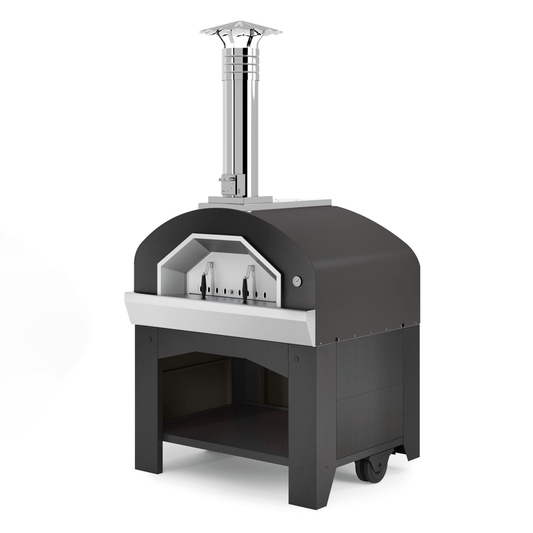 Fontana Prometeo Commercial Wood Fired Pizza Oven with Cart | PROMETEO - Wood - Fired Pizza Ovens - PROMETEO_CC_R - GardenHearth