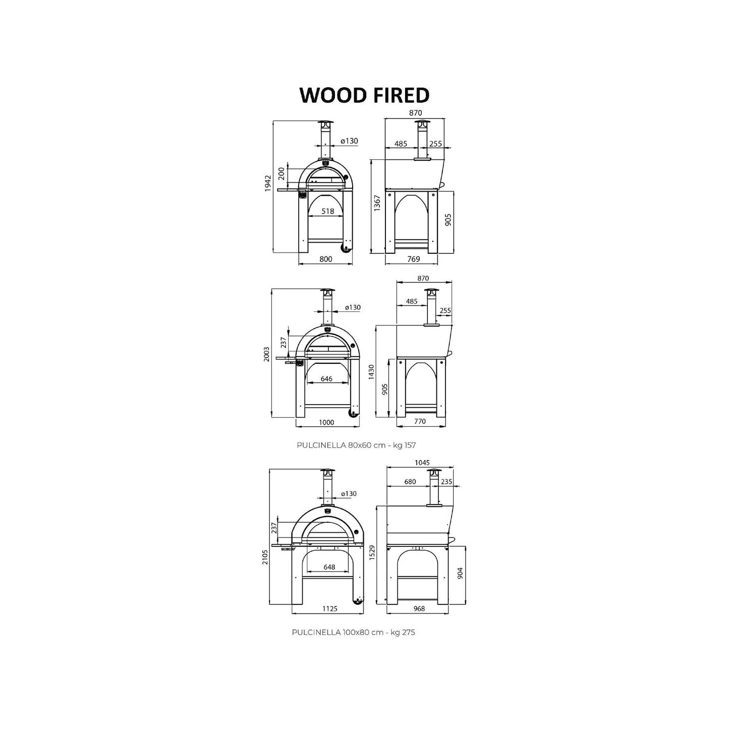 Clementi Standard Pizza Oven Stand | 3 Sizes