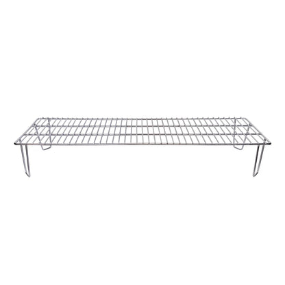 Silver metal cooling rack with grid design and hairpin legs gmG upper rack for pellet grills