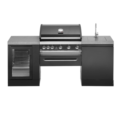 GrandPro 205 Outdoor Kitchen Maxim Grill G5 with Fridge + Sink | G205MG53FS - Outdoor Kitchens - G205MG53FS - GardenHearth