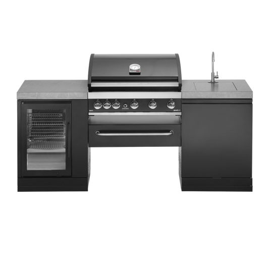 GrandPro 205 Outdoor Kitchen Maxim Grill G5 with Fridge + Sink | G205MG53FS - Outdoor Kitchens - G205MG53FS - GardenHearth