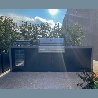 GrandPro 215 Crossray Grill 4B Outdoor Kitchen with Fridge and Sink | G215TC43FS - Outdoor Kitchens - G215TC43FS - GardenHearth