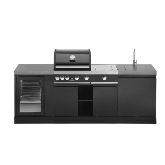 GrandPro 230 Premium G4 Plus Outdoor Kitchen with Fridge and Sink | G230G4P3FS - Outdoor Kitchens