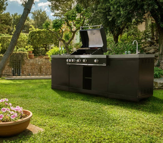 GrandPro 230 Premium G4 Plus Outdoor Kitchen with Fridge and Sink | G230G4P3FS - Outdoor Kitchens