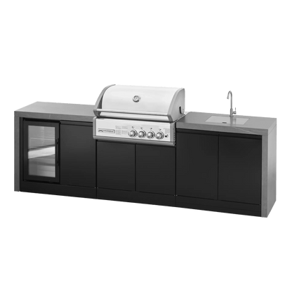 GrandPro 284 Crossray Outdoor Kitchen with Fridge + Sink Waterfall Edition | G284TC43FS - Outdoor Kitchens