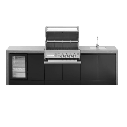 GrandPro 284 Crossray Outdoor Kitchen with Fridge + Sink Waterfall Edition | G284TC43FS - Outdoor Kitchens