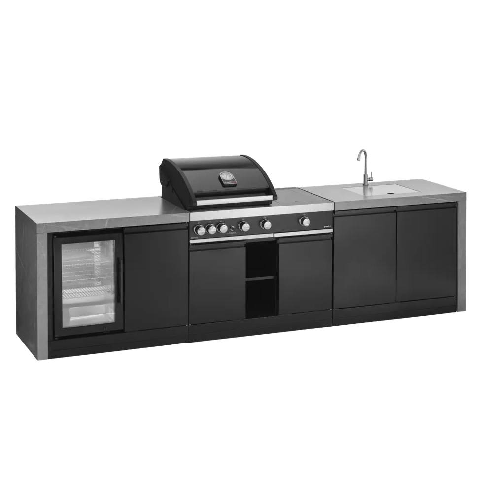 GrandPro 299 Premium G4 Plus Outdoor Kitchen with Fridge + Sink Waterfall Edition | G299G4P3FS - Outdoor Kitchens