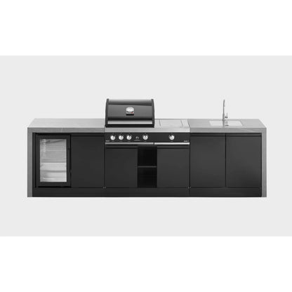 GrandPro 299 Premium G4 Plus Outdoor Kitchen with Fridge + Sink Waterfall Edition | G299G4P3FS - Outdoor Kitchens - G299G4P3FS - GardenHearth