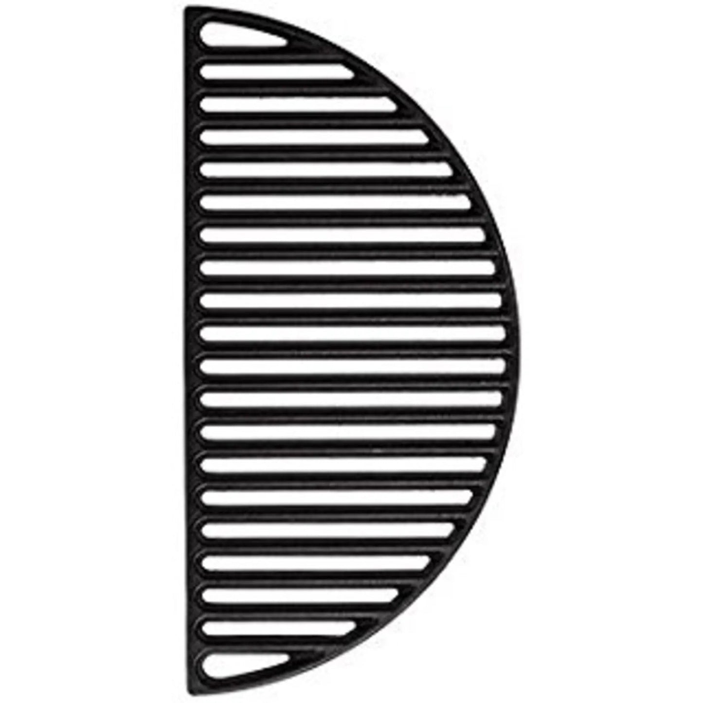 Black cast iron half moon grill grid with horizontal slats for ember 22 inch grill by grllr