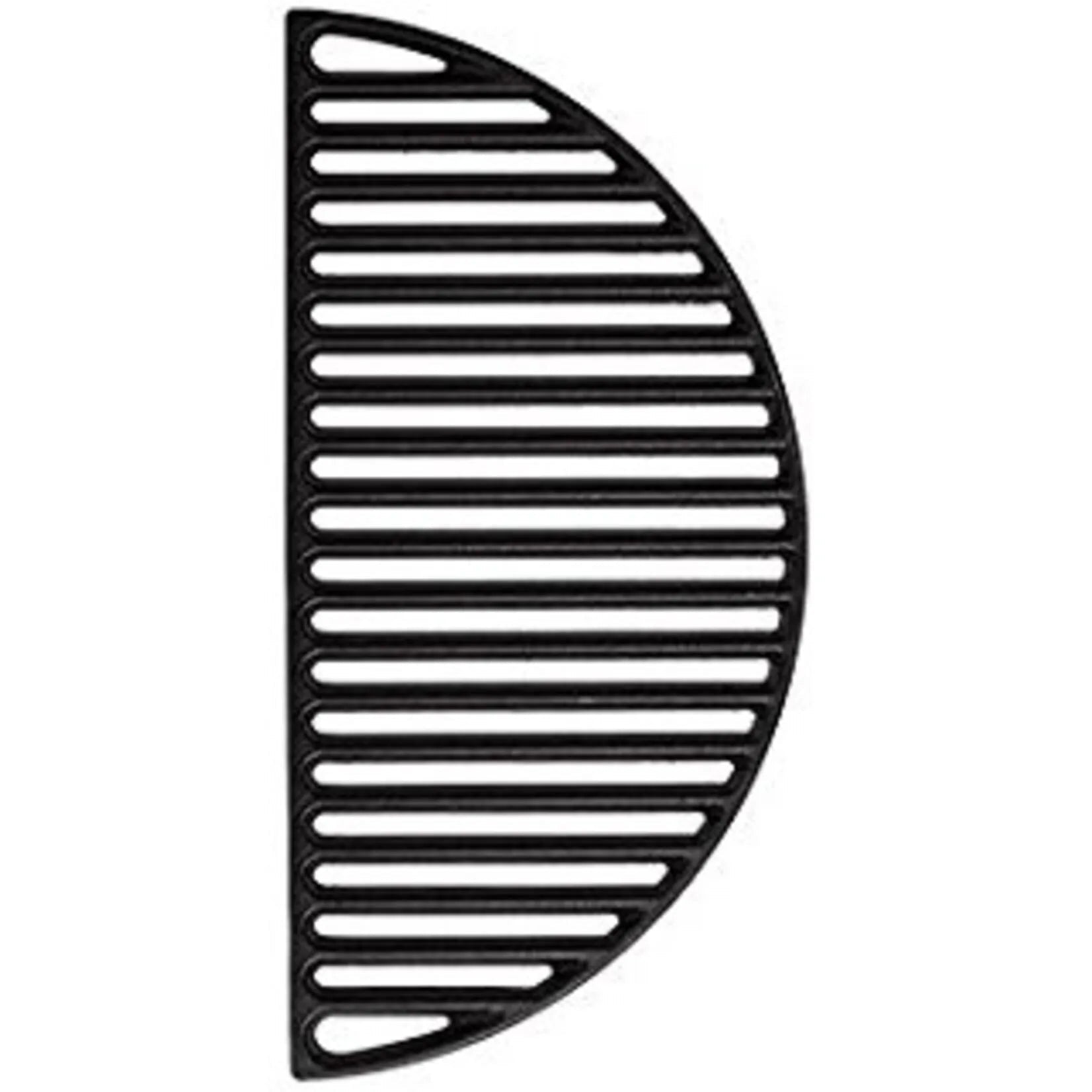 Black cast iron half moon grill grid with horizontal slats for ember 22 inch grill by grllr
