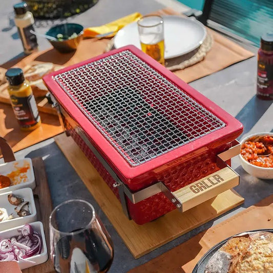GRLLR Osaka Shichirin / Hibachi | Rectangular Table Barbecue - Red | GR - 22 - 03 - BBQs & Grills