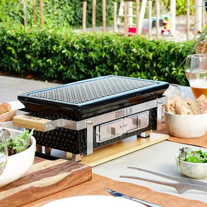 GRLLR Osaka Shichirin | Rectangular Table Barbecue | Black | GR - 22 - 01 - Table Barbecue - GR - 22 - 01 - GardenHearth