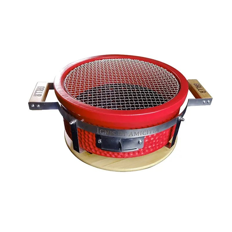 GRLLR Tokyo Shichirin / Hibachi | Round Table Barbecue - Red | GR - 22 - 17 - BBQs & Grills