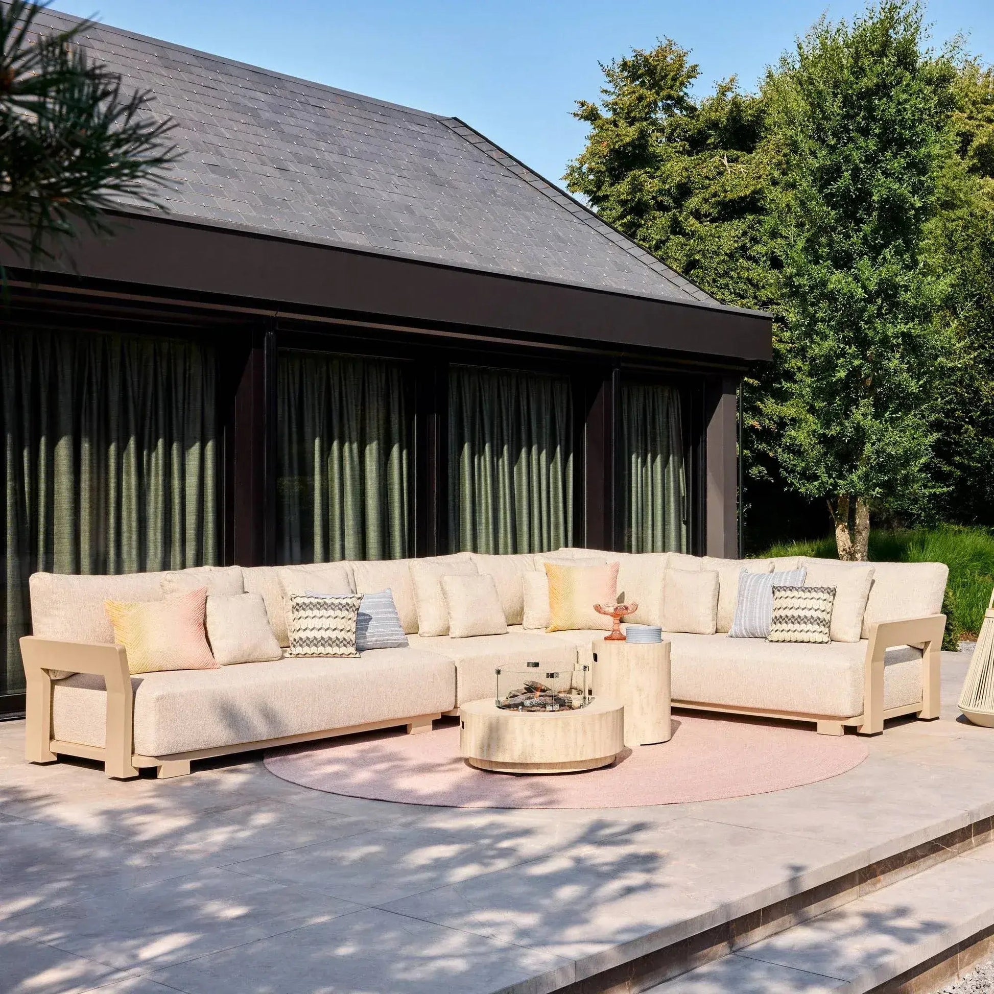 Happy Cocooning Estate Round 76 Gas Fire Pit Table | HCEST76